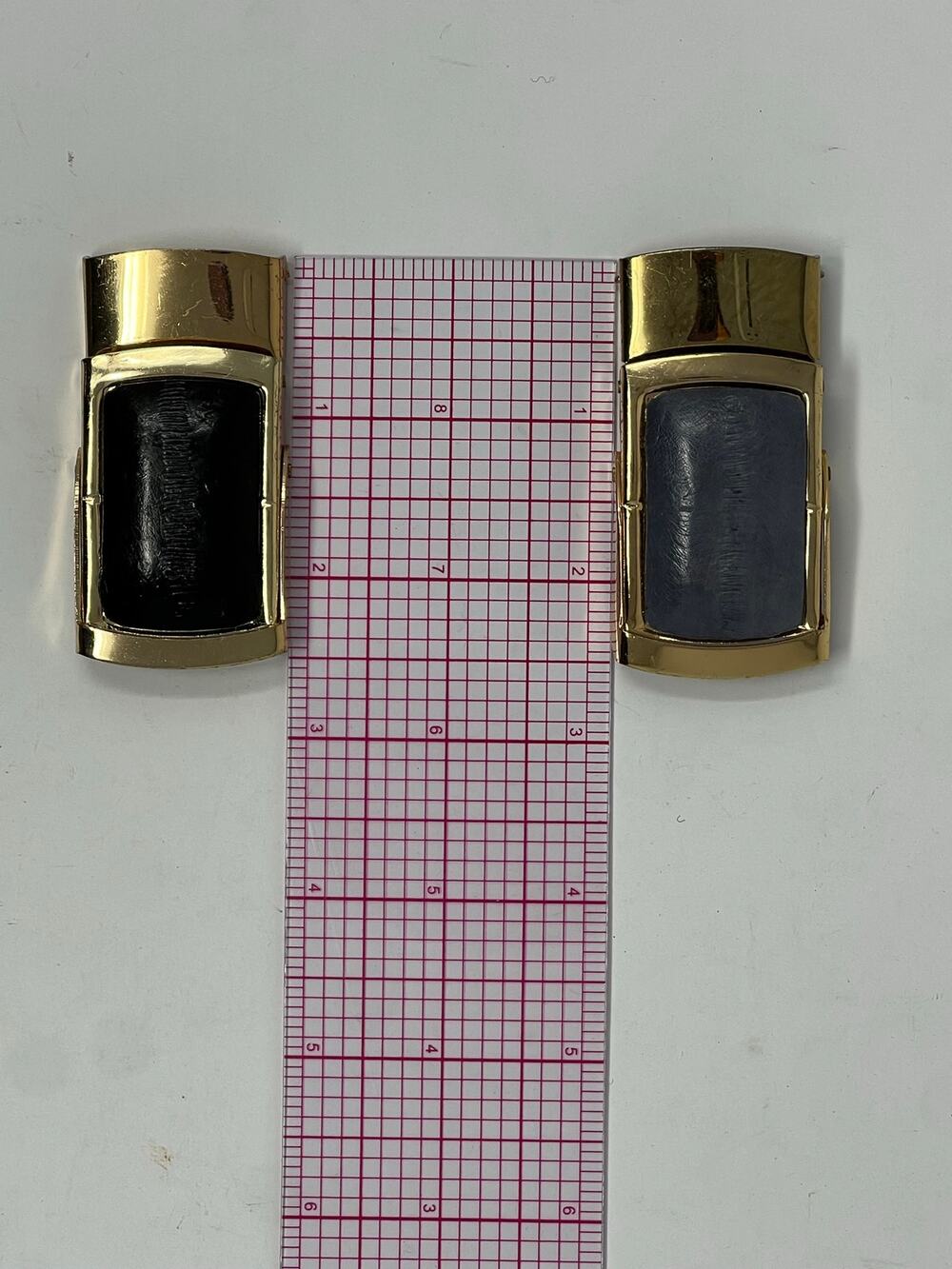 Vintage Golf Slide Belt Buckle Gold Ostrich Leg Leather Ratchet Pair Retro